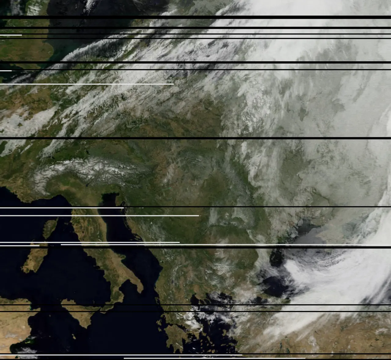 Weather satellite image received by the OriSat ground station